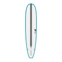 torq TET 9´1 - Longboard - White + Carbon Strip + Teal Rails