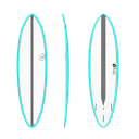 torq TET 6´8 - Funboard - White + Carbon Strip + Miami Blue Rails