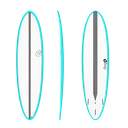 torq TET 7´2 - Funboard - White + Carbon Strip + Miami Blue Rails