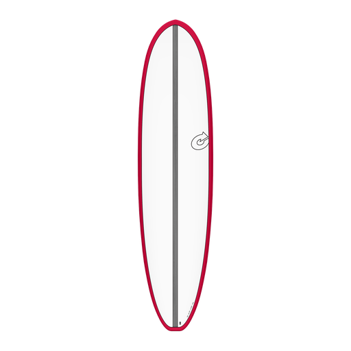 [TQ-E-CS-RS-0708] Torq - V+ Funboard 7'8 - TET - White + Carbon Strip + Red Rails